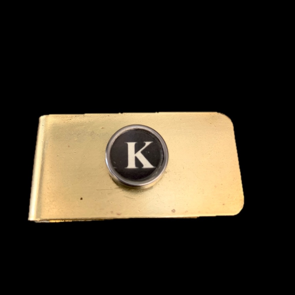 K  vintage typewriter key money clip